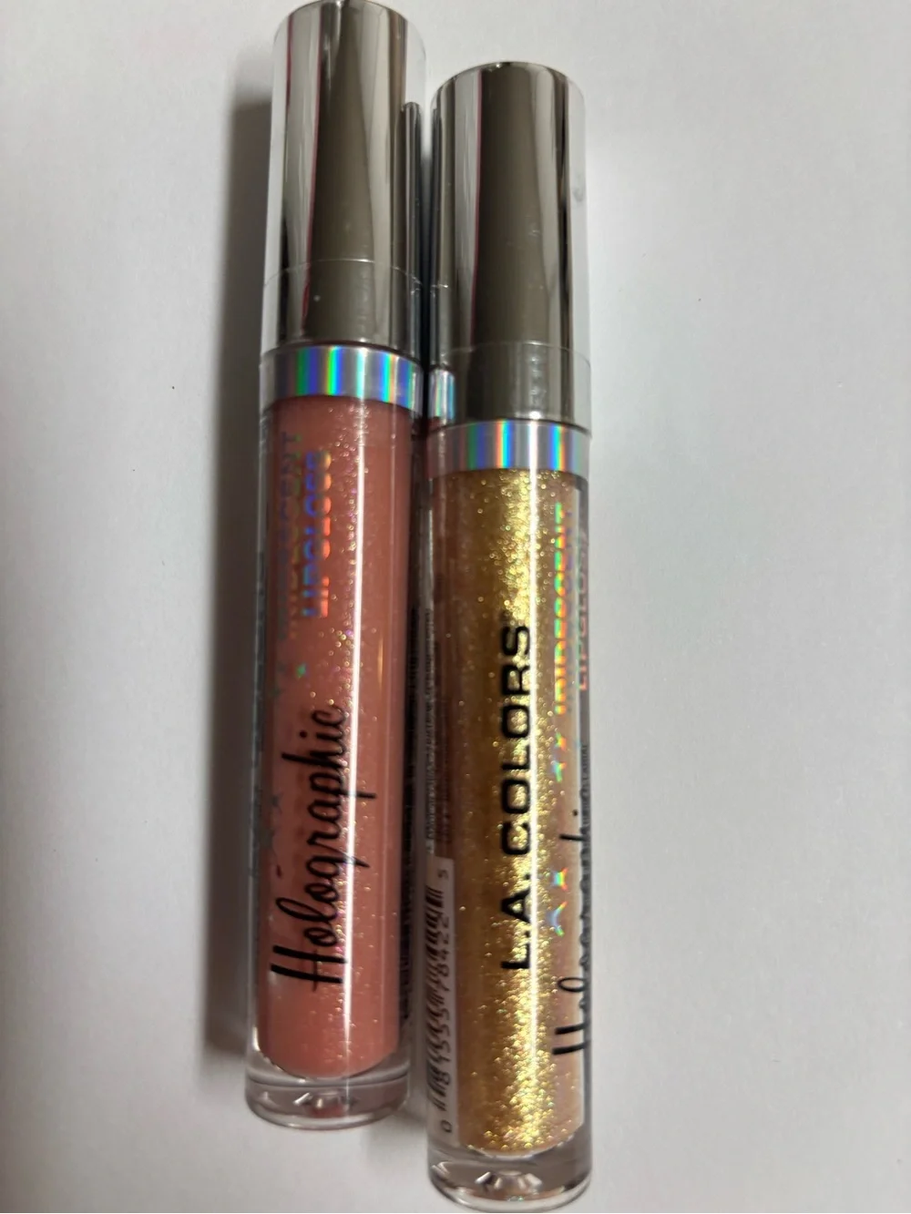 L.A. COLORS Iridescent Lip Gloss Duo - Gold & Peachy Nude